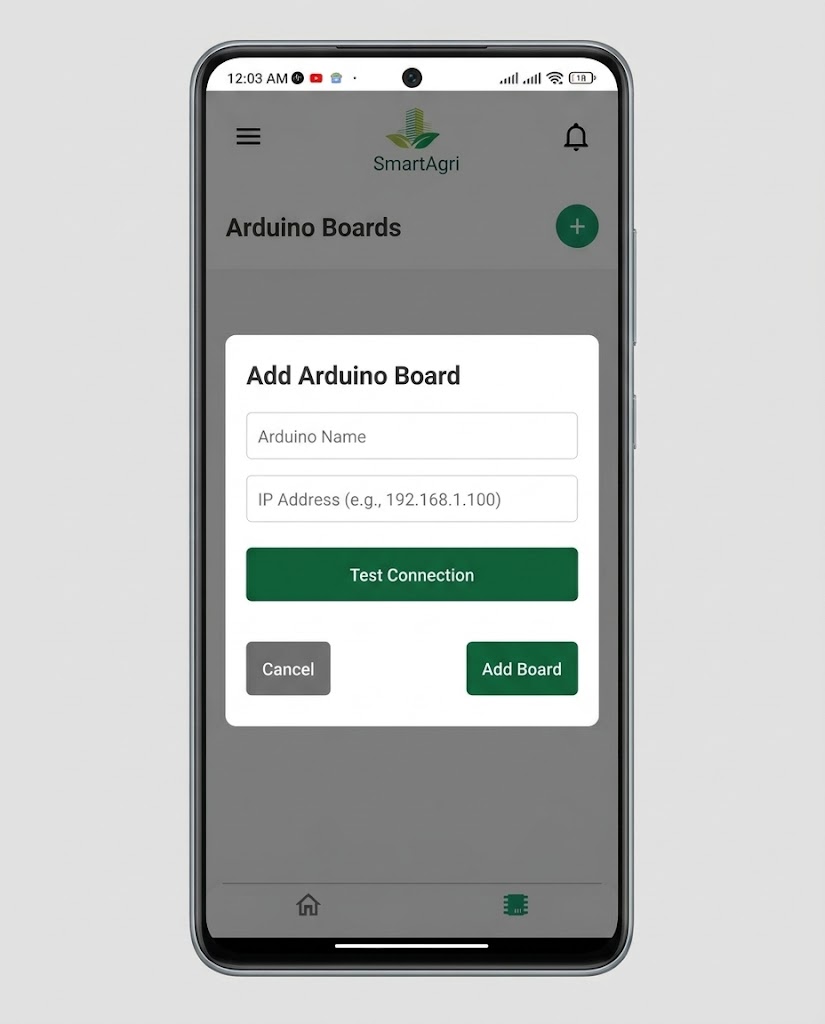 SmartAgri app promotional banner showing IoT farming features and mobile screens